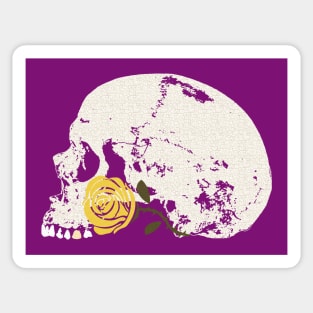 Skull and Yellow Rose Sticker